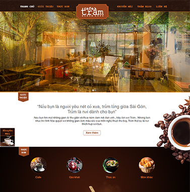 Thiết kế website quán cafe: Cafetram