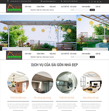 Thiết kế website xây dựng: Sài Gòn Nhà Đẹp