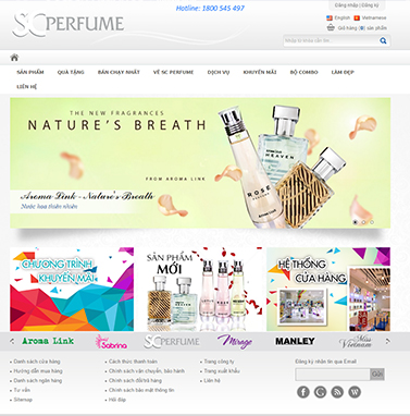 Thiết kế website mỹ phẩm: scperfume