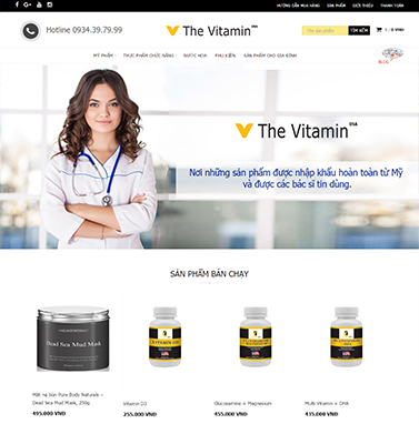 Thiết kế website mỹ phẩm The Vitamin USA