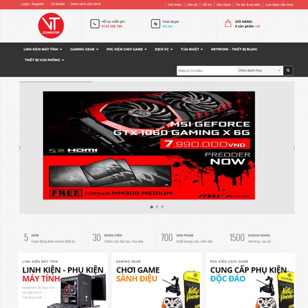 Thiết kế website bán hàng: VŨ TRANG COMPUTER
