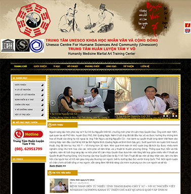 Thiết kế website giáo dục: Trung Tâm Huấn Luyện Tâm Y Võ – Nguyễn Viết Xô